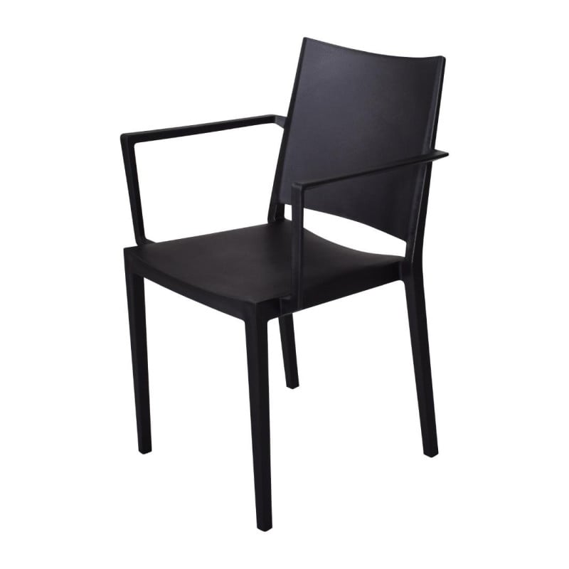 Chaises PP Empilables Florence Noirs - Lot de 4, Qualité et Élégance par Nisbets.