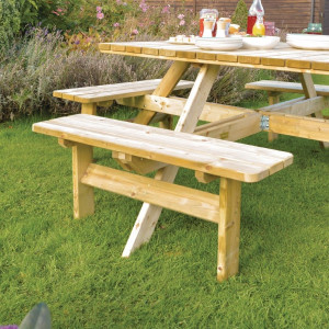 Rowlinson 1980mm Square Wooden Picnic Table: Conviviality and Robustness