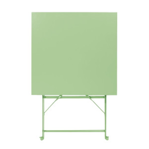 Table carrée pliante Bolero vert clair 600 mm en acier