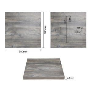 Tabuleiro de Mesa Quadrado em Melamina Cinza Bolero 600 mm