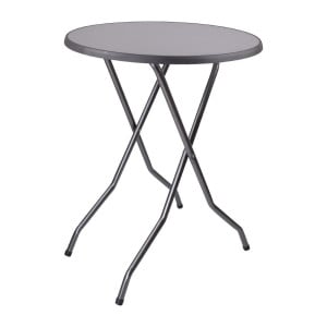 Mesa alta redonda dobrável 85cm design e robusta