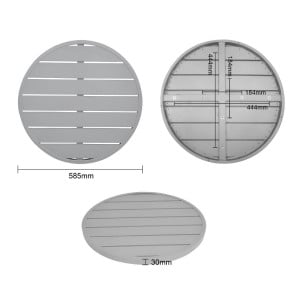 Tabuleiro de Mesa Redondo em Alumínio Cinza Claro 580mm Bolero - Estilo Moderno