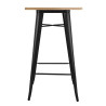 Table de Bar Noire avec Plateau en Bois Bolero - Élégante et Fonctionnelle