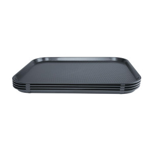 Plateau self-service anthracite Olympia 340 x 450 mm - Résistant et élégant