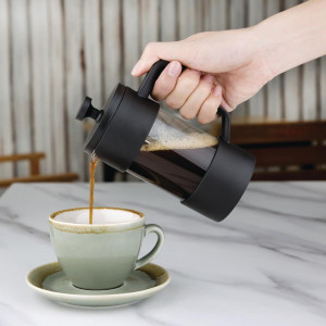 Cafeteira de Prensa Francesa Preta 3 Xícaras Olympia - Prepare um café saboroso