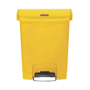 Lixeira Amarela 30L Rubbermaid - Pedal Frontal Ultra Resistente