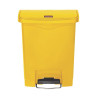 Lixeira Amarela 30L Rubbermaid - Pedal Frontal Ultra Resistente