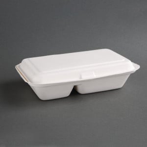 Caixas 2 Compartimentos de Bagasse Compostáveis 253 mm - Lote 200