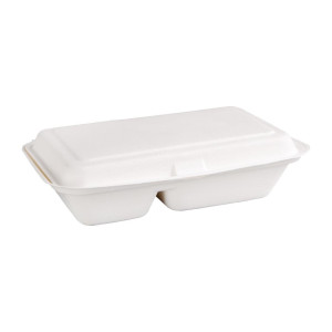 Caixas 2 Compartimentos de Bagasse Compostáveis 253 mm - Lote 200