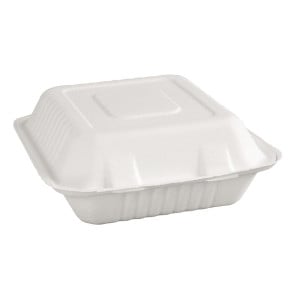 Caixas compostáveis Bagasse 223mm - Lote de 200, ecologicamente responsáveis