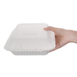 Caixas compostáveis Bagasse 223mm - Lote de 200, ecologicamente responsáveis