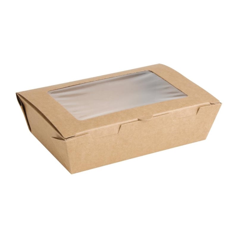 Salad Boxes PET 700 ml - Window - Lot of 200 Enjoy Fiesta Recyclable