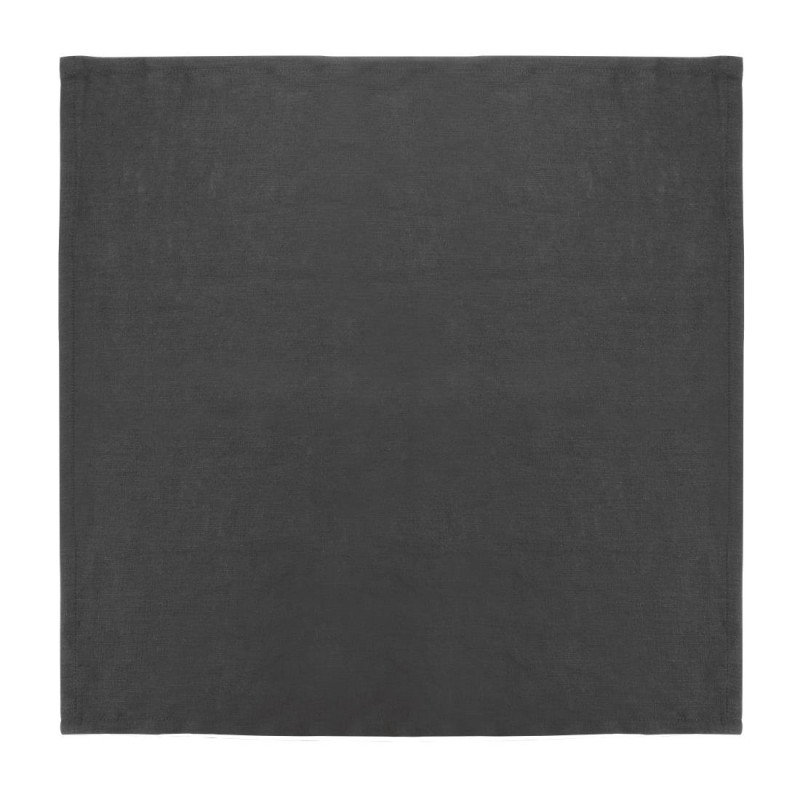 Serviettes de Table en Lin Noir 400x400mm - Lot de 12 : Élégance et Qualité Olympia