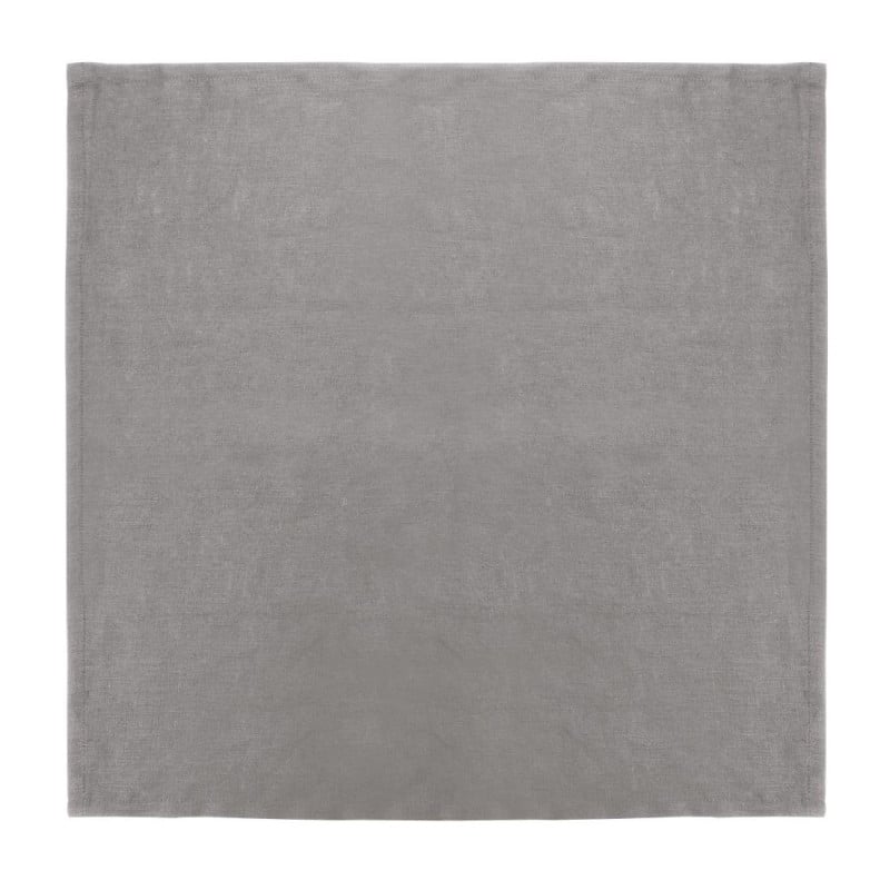 Grey linen table napkins 400 x 400 mm - Set of 12 - Olympia