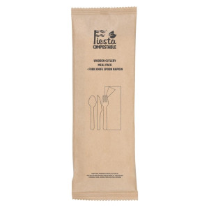 Sachets Repas Couverts Bois Compostable - Lot 250 eco-friendly