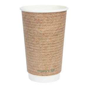 Copos para bebidas quentes de parede dupla compostáveis de 455 ml - Conjunto de 500 da Vegware