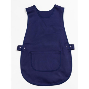 Avental de chasuble com bolso azul-marinho - Roupas de chef Whites