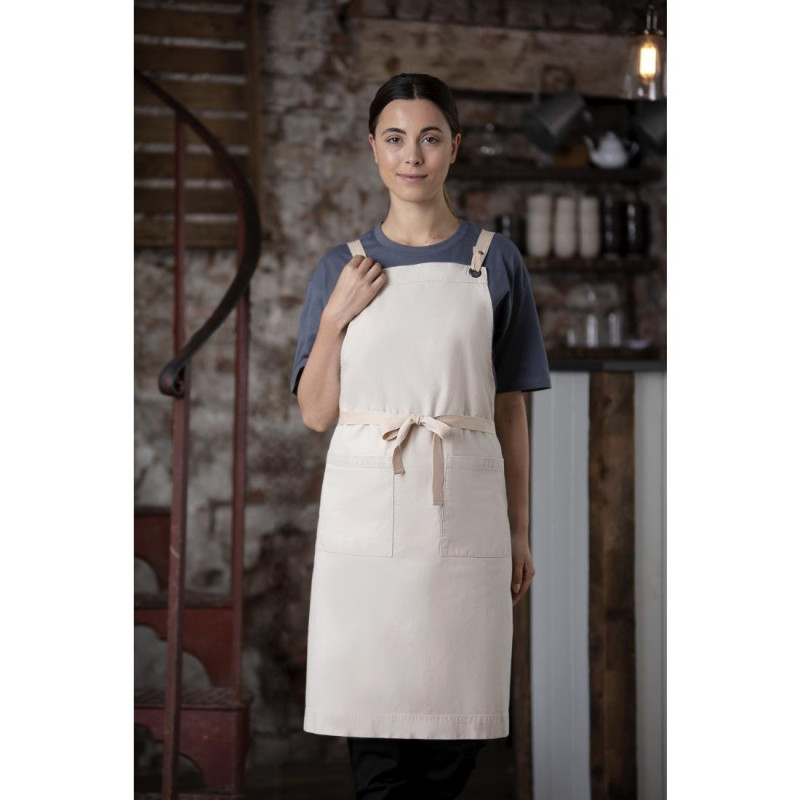 Gray Cotton Bib Apron Southside - Professional Kitchen Gray Cotton Bib Apron Southside - Professional Kitchen