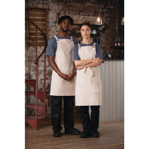 Gray Cotton Bib Apron Southside - Professional Kitchen