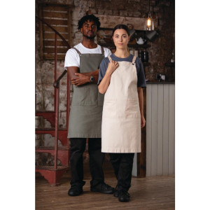 Gray Cotton Bib Apron Southside - Professional Kitchen