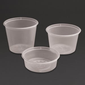 Recipientes para Molho para Micro-ondas 50ml - Lote de 100: Prático e resistente em plástico transparente