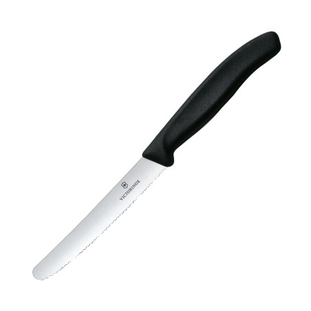 Faca de Tomate Dentada Victorinox Preto 11 cm - Precisão e Qualidade Excepcionais!