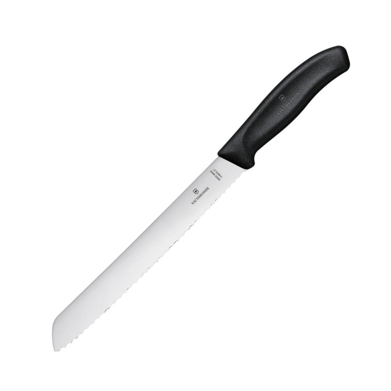 Faca de pão preta 21 cm Victorinox - Corta facilmente