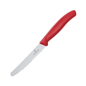 Faca de Tomate Serrilhada Victorinox 11cm Vermelha