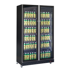 Vitrina refrigerada de bebidas de 2 portas de vidro preto 758 L CombiSteel