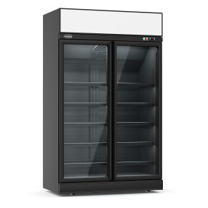 Vitrina de Bebidas Preta CombiSteel - 1000 L, Portas de Vidro e Iluminação LED