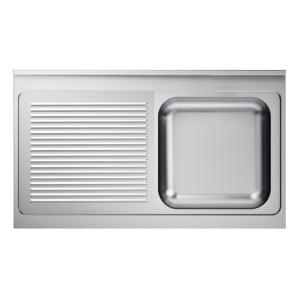 Évier 1 Bac e Escorredor à Esquerda com Backsplash - L 1200 x P 600 mm - CombiSteel