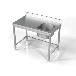Plonge 1 Bac à Direita com Espaldar - L 1200 x P 700 mm - CombiSteel