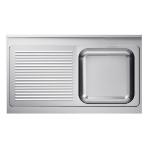 Évier 1 Bac e Escorredor à Esquerda com Backsplash - L 1200 x P 700 mm - CombiSteel