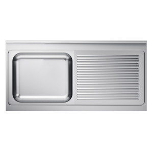 Évier 1 Bac e Escorredor à Direita com Backsplash - L 1400 x P 700 mm - CombiSteel