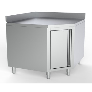 Stainless Steel Low Angular Furniture with Backsplash - L 1000 x D 600 mm