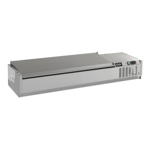 Refrigerated Saladette to Place with Stainless Steel Lid - 9 GN 1/3