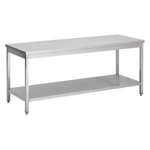 Stainless Steel Table with Shelf - L 1400 x D 700 mm - CombiSteel