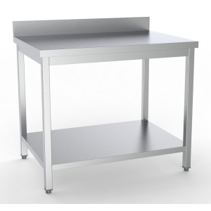 Stainless Steel Table with Backsplash and Shelf - L 1000 x D 700 mm - CombiSteel