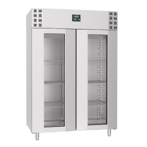 Negative Stainless Steel Refrigerated Cabinet - 2 Glass Doors - 1400 L - CombiSteel