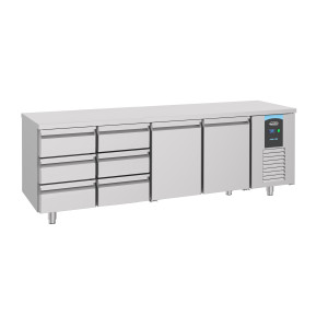 Positive Refrigerated Table GN 1/1 with 2 Doors and 6 Drawers - 632 L - CombiSteel