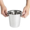 Stainless Steel Ice Bucket with Handles and Grooves - 1050 ml - Olympia