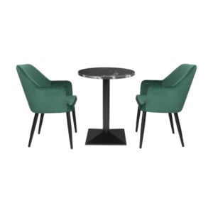 Mesa Redonda Efeito Pedra Negra - ⌀ 60 cm - Bolero