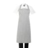 Avental Bavete Listrado Cinza e Branco - Whites Chefs Clothing