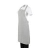 Avental Bavete Listrado Cinza e Branco - Whites Chefs Clothing