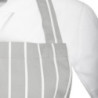 Avental Bavete Listrado Cinza e Branco - Whites Chefs Clothing