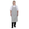 Avental Bavete Listrado Cinza e Branco - Whites Chefs Clothing