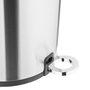 Round Pedal Bin in Brushed Steel - 6 L - Jantex