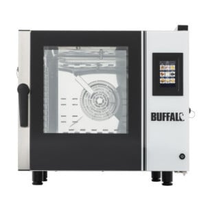 Forno Misto Compacto com Tela Sensível ao Toque 6 x GN 1/1 com Suporte, Kit de Instalação e Coifa de Extração - Buffalo