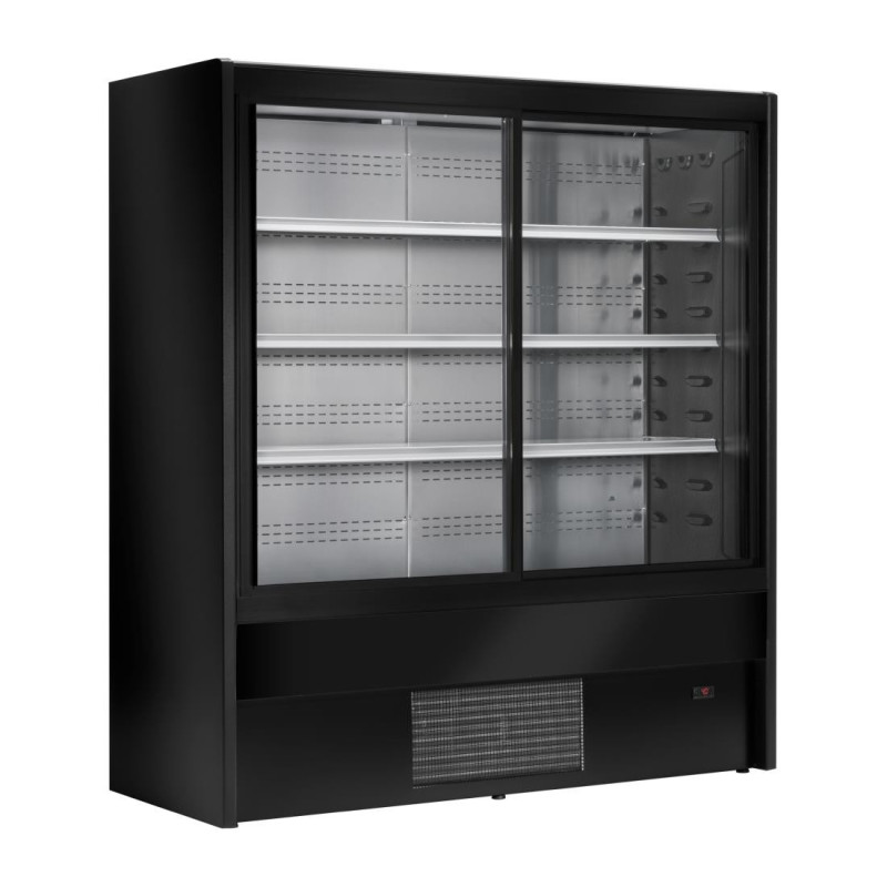 Vitrine Refrigerada de Autoatendimento Preta Cervinho com Portas Deslizantes - 1000 mm - Zoin