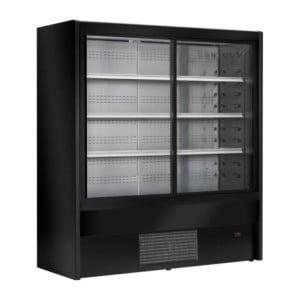 Vitrine Refrigerada de Autoatendimento Preta Cervinho com Portas Deslizantes - 1200 mm - Zoin